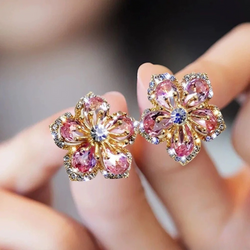 Pendientes de plata de ley con zirconitas de colores