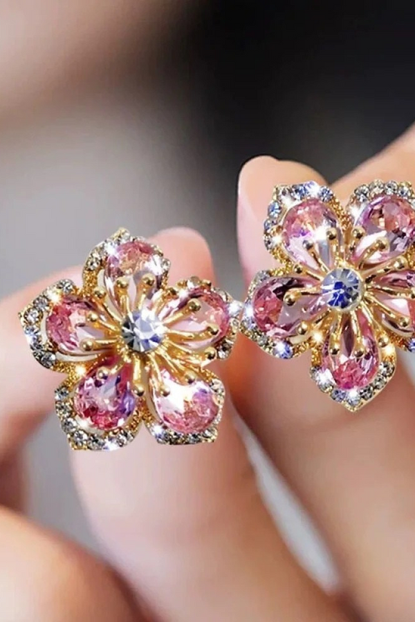 Pendientes de plata de ley con zirconitas de colores
