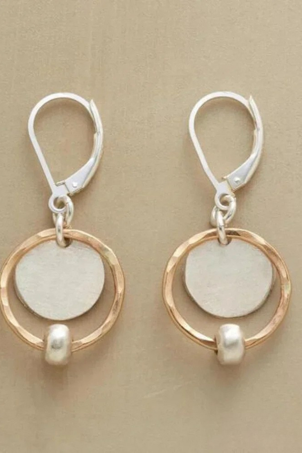 Pendientes vintage de perlas con chapado en oro y plata