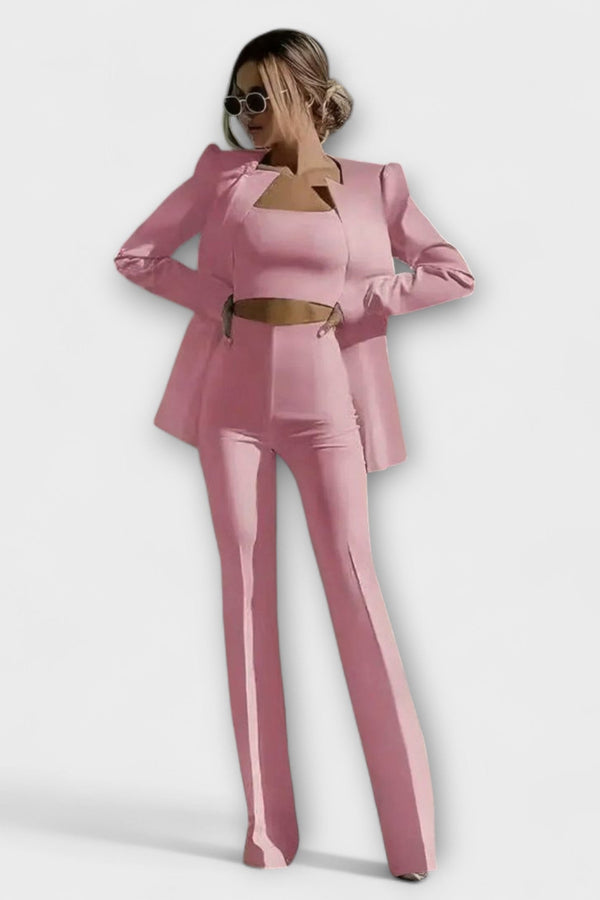 Selina - Conjunto elegante de 3 piezas (Blazer, Top, Pantalón)