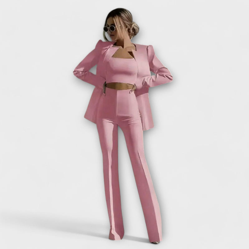 Selina - Conjunto elegante de 3 piezas (Blazer, Top, Pantalón)