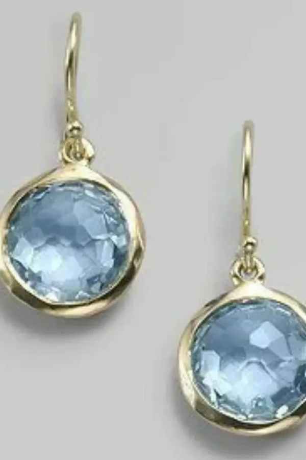 Pendientes Retro Azules con Inserto
