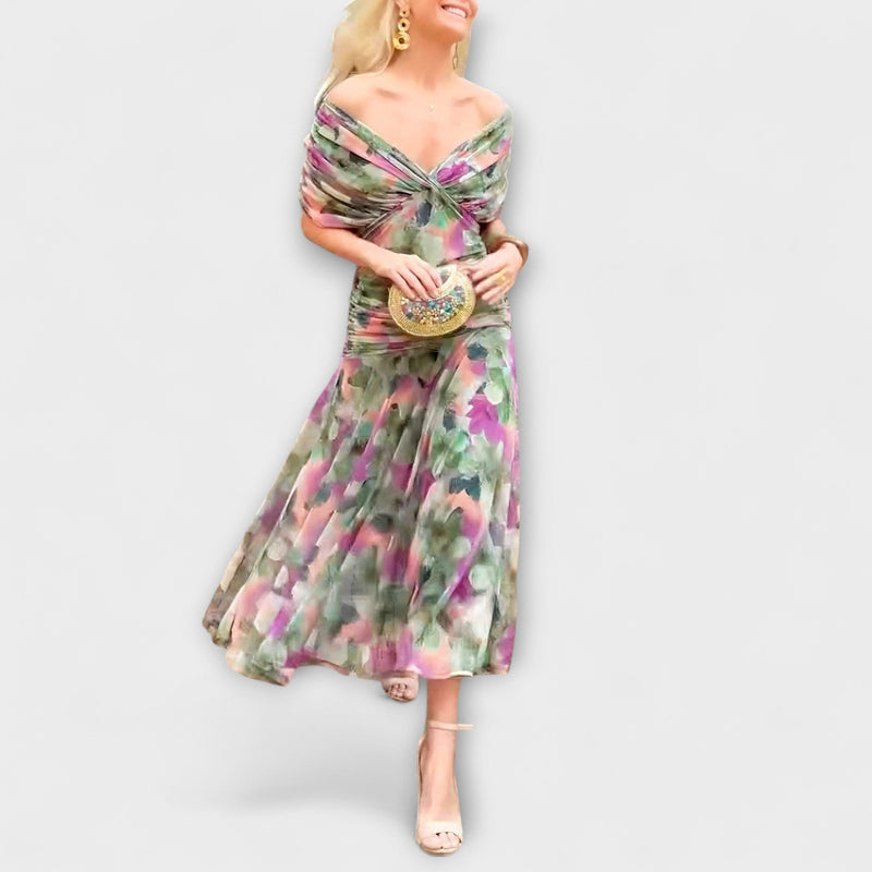 Aurora - Elegante vestido maxi con escote en V