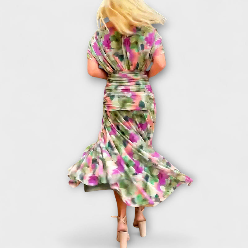 Aurora - Elegante vestido maxi con escote en V