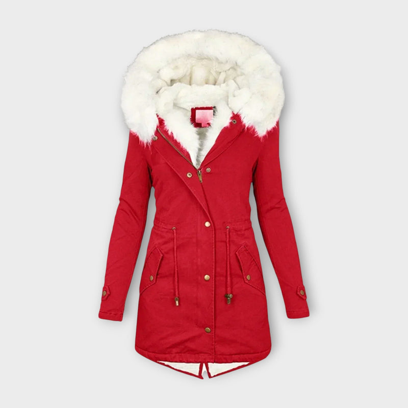 Ivara - Chaqueta de invierno impermeable y forrada de piel