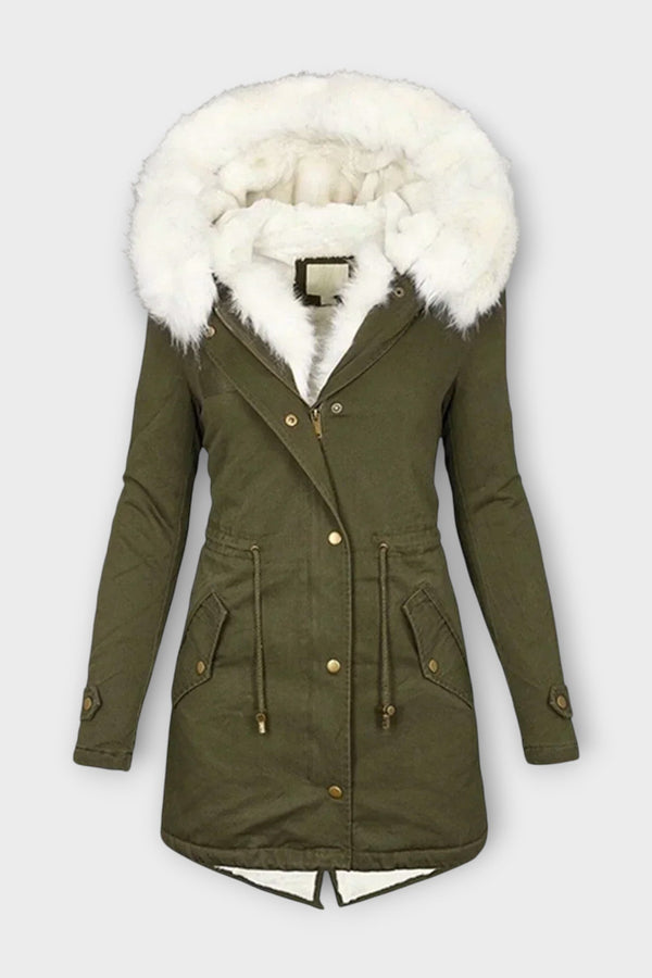 Ivara - Chaqueta de invierno impermeable y forrada de piel