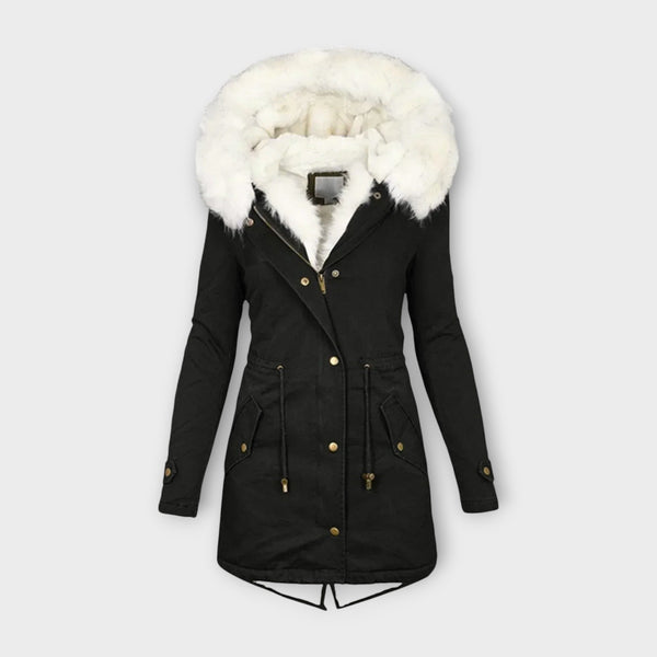Ivara - Chaqueta de invierno impermeable y forrada de piel