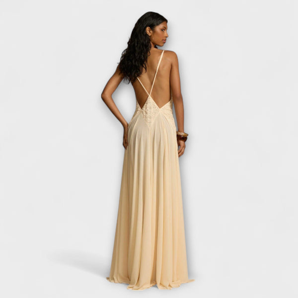 Lavinia - Vestido maxi con profundo escote en V