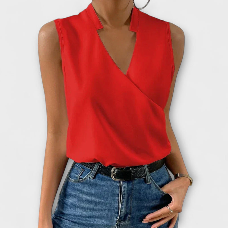 Top de Verano Suave con Escote en V