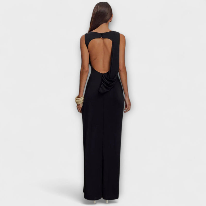 Rieke - Vestido maxi elegante con alta abertura en la pierna