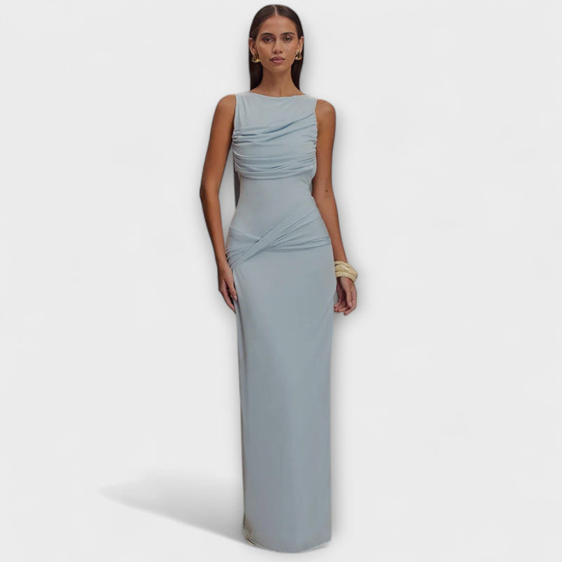 Rieke - Vestido maxi elegante con alta abertura en la pierna