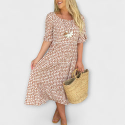 Blythea – Vestido midi casual con volantes