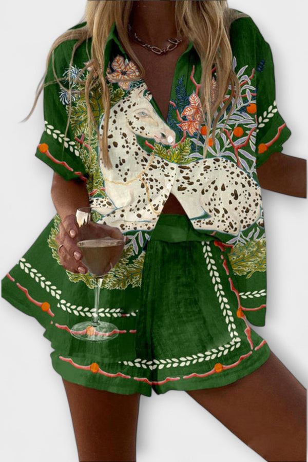 Céphira – Traje con estampado de caballos