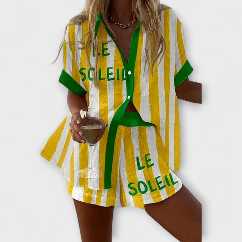 Halora – Estilo de lino amarillo con movimiento