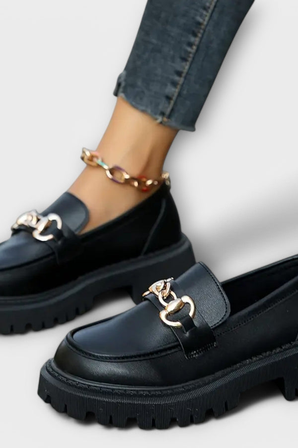 Mocasines de Plataforma para Dama con Hebilla