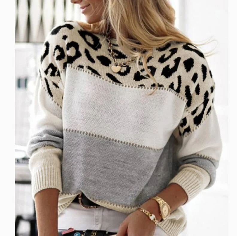 Cheyenne - Suéter casual con diseño de leopardo