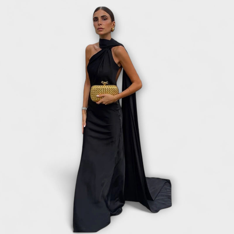 Elegante Maxivestido Halter sin Hombros