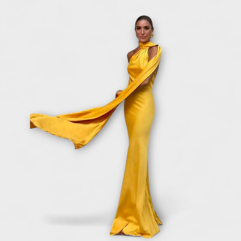Elegante Maxivestido Halter sin Hombros