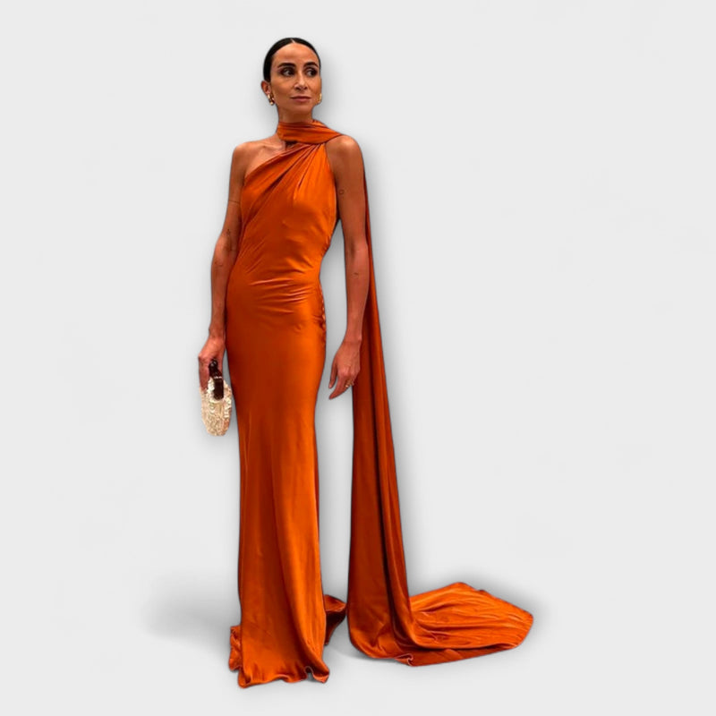 Elegante Maxivestido Halter sin Hombros
