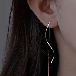 Pendientes Largos con Diseño Ondulado