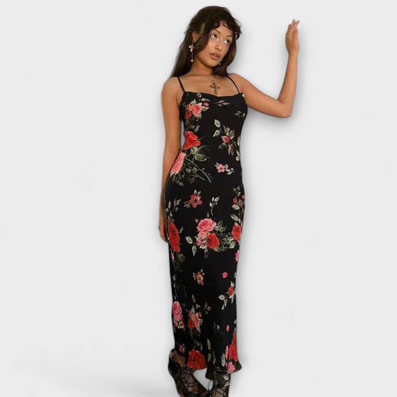 Vestido Bodycon de Tirantes de Espagueti con Estampado de Flores