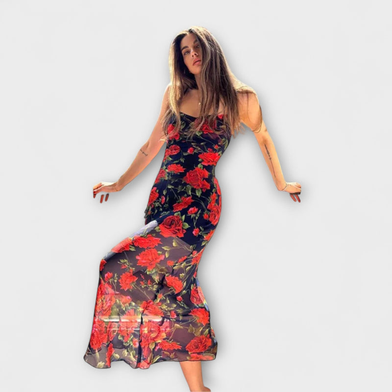 Vestido Bodycon de Tirantes de Espagueti con Estampado de Flores