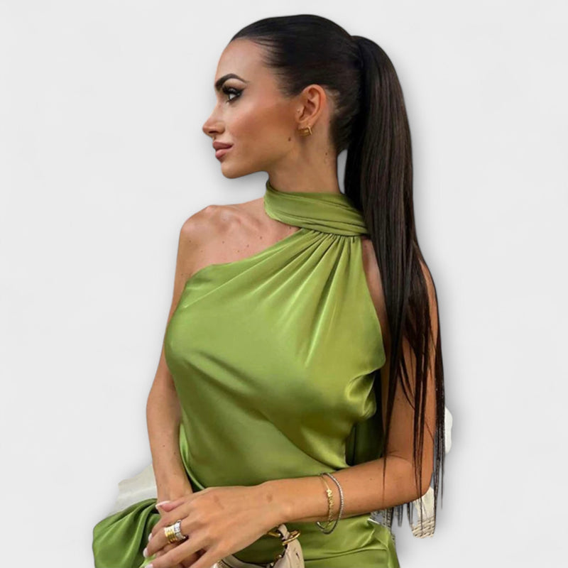 Elegante Maxivestido Halter sin Hombros