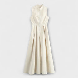 Vestido midi bodycon plisado sin mangas