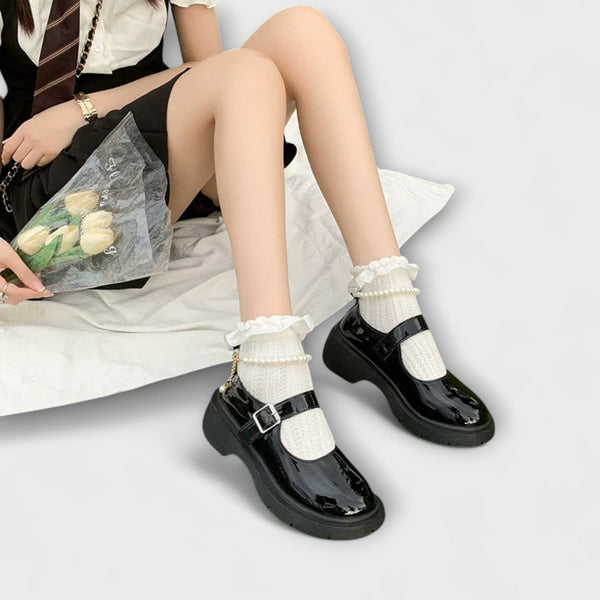 Perla - Zapatos de cuero Mary Jane de lujo