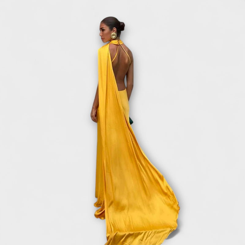 Elegante Maxivestido Halter sin Hombros