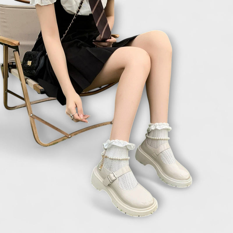 Perla - Zapatos de cuero Mary Jane de lujo