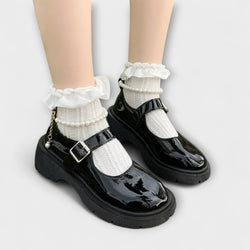 Perla - Zapatos de cuero Mary Jane de lujo