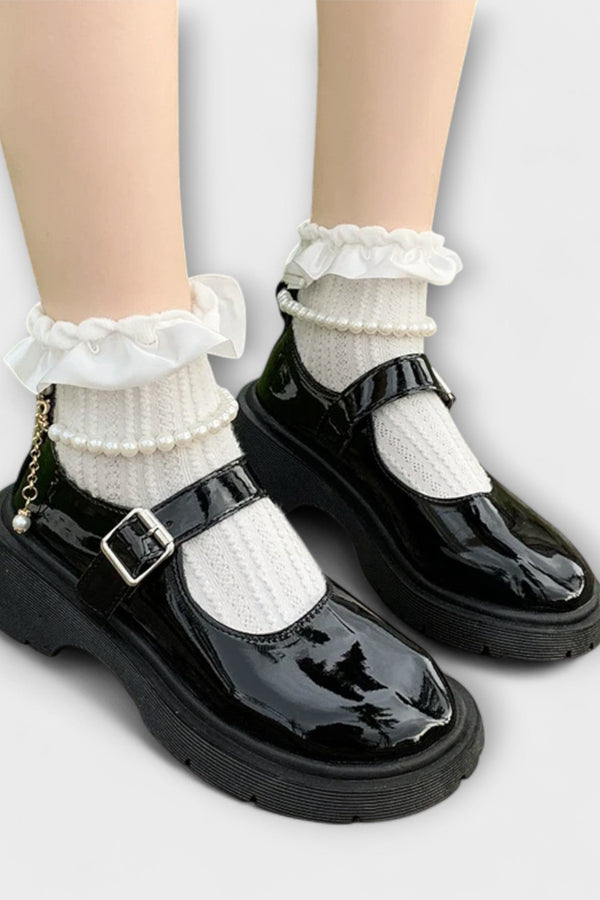 Perla - Zapatos de cuero Mary Jane de lujo