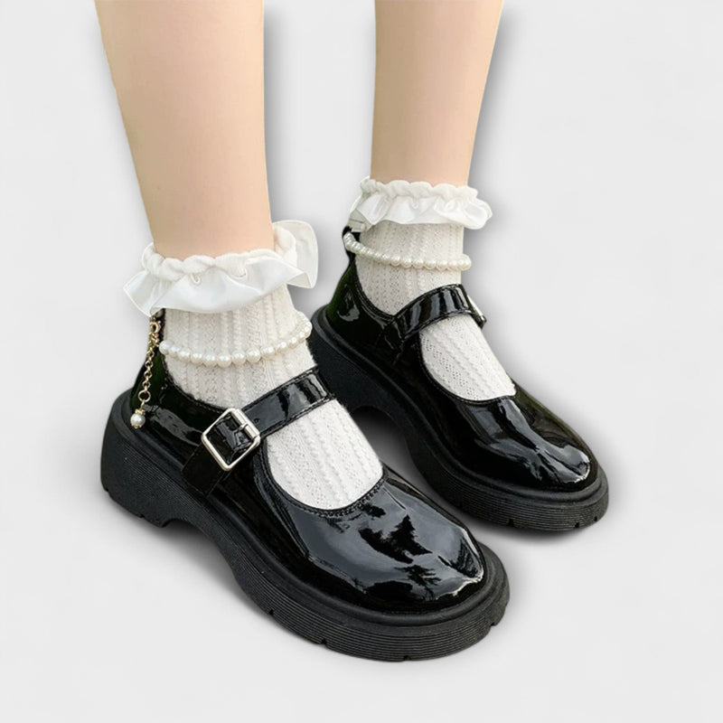 Perla - Zapatos de cuero Mary Jane de lujo
