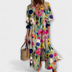 Lila - Vestido maxi favorecedor con cobertura de abdomen