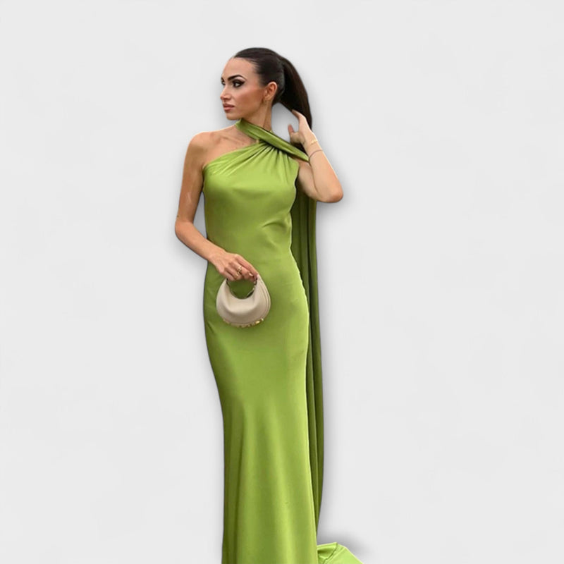 Elegante Maxivestido Halter sin Hombros