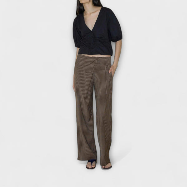Julia - Pantalón Rayado Plegable