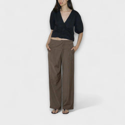 Julia - Pantalón Rayado Plegable
