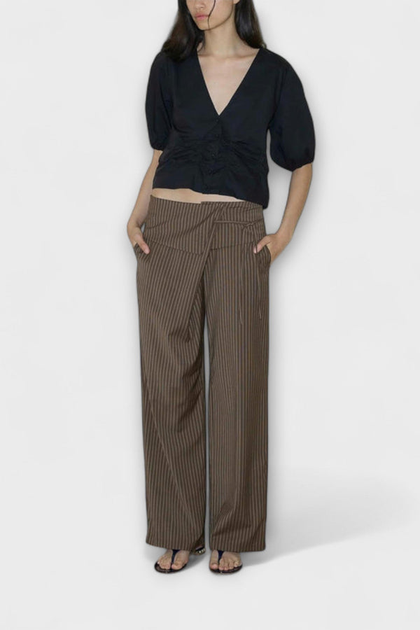 Julia - Pantalón Rayado Plegable