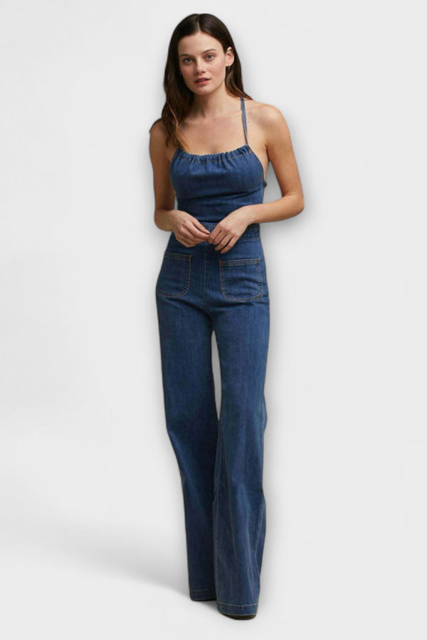 Julie - Mono de Denim con detalle de cinta