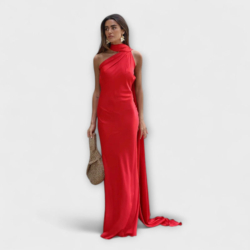 Elegante Maxivestido Halter sin Hombros