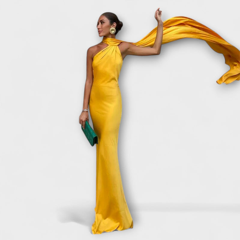 Elegante Maxivestido Halter sin Hombros