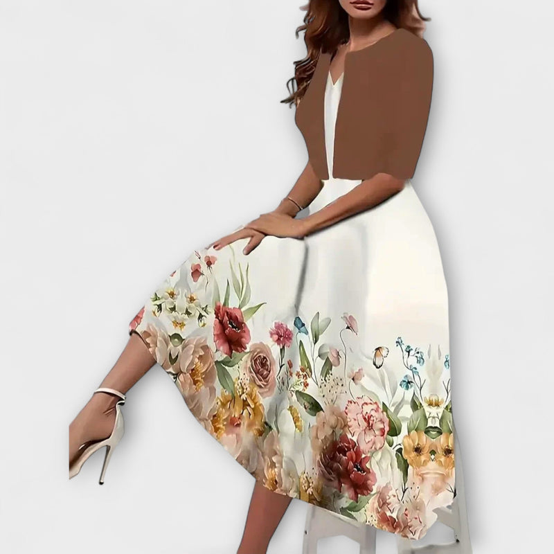 Vestido Midi para Damas con Blazer