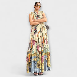Elegante Vestido Largo con Pliegues