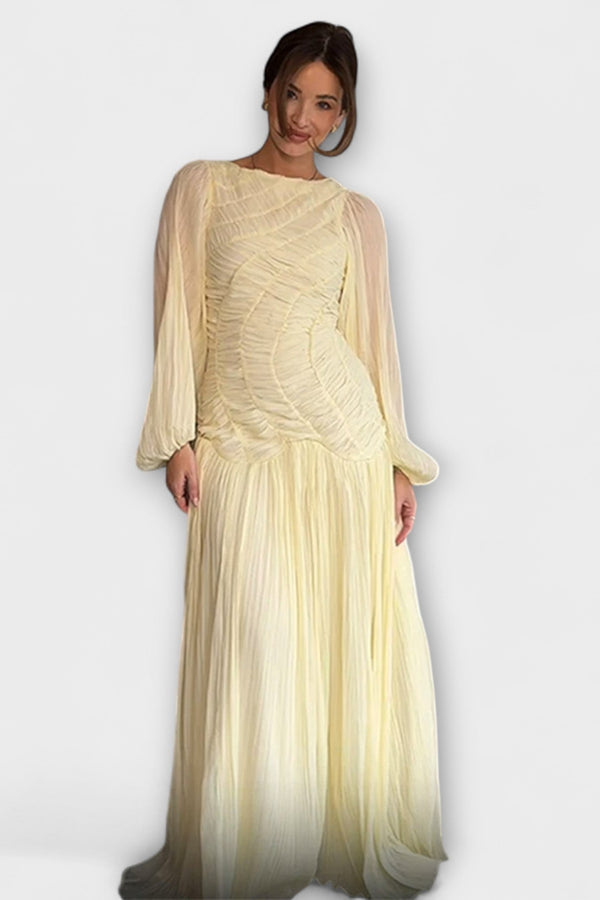 Elegante Vestido Largo con Pliegues