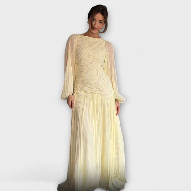 Elegante Vestido Largo con Pliegues