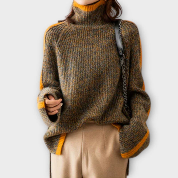 Breseis - Suéter de cuello alto vintage
