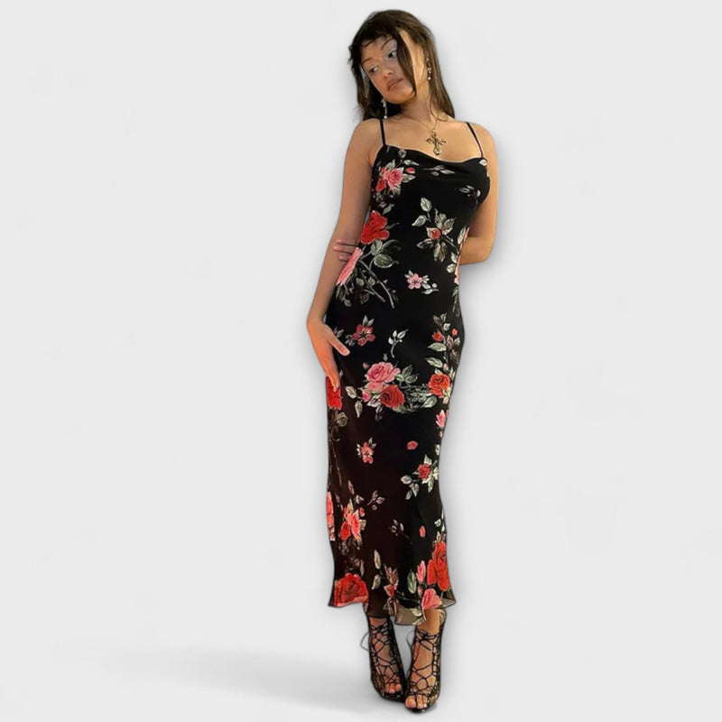 Vestido Bodycon de Tirantes de Espagueti con Estampado de Flores