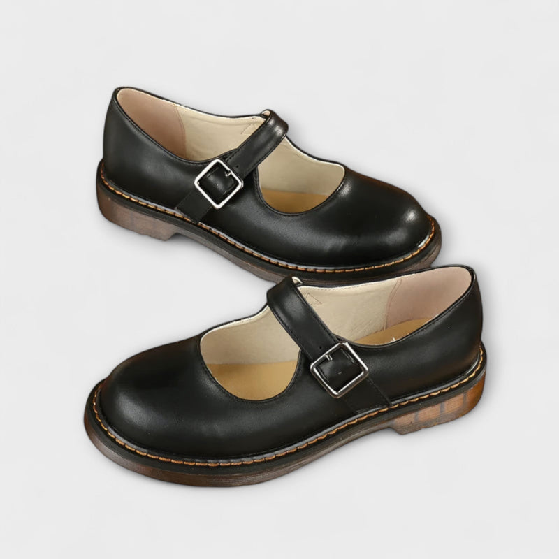 Zapatos Mary Jane Vintage para Damas – Zapatos de Cuero Clásicos con Correa y Suela Cómoda