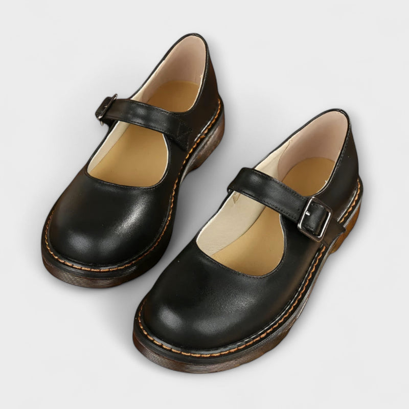 Zapatos Mary Jane Vintage para Damas – Zapatos de Cuero Clásicos con Correa y Suela Cómoda